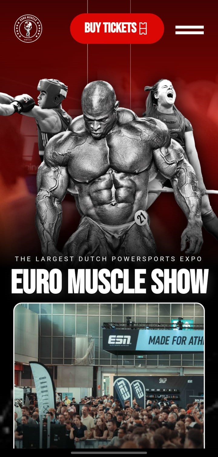 Website design for Euro Muscle Show